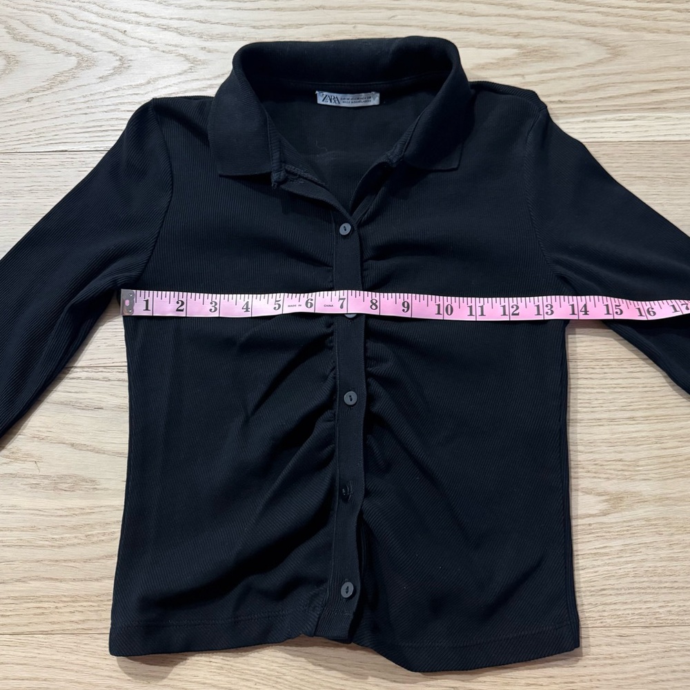 Zara Ribbed Button Up Top - Picture 4 of 8